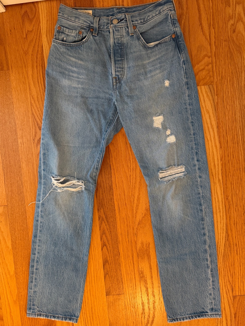 Levi's Light Blue Ripped Skinny Jeans